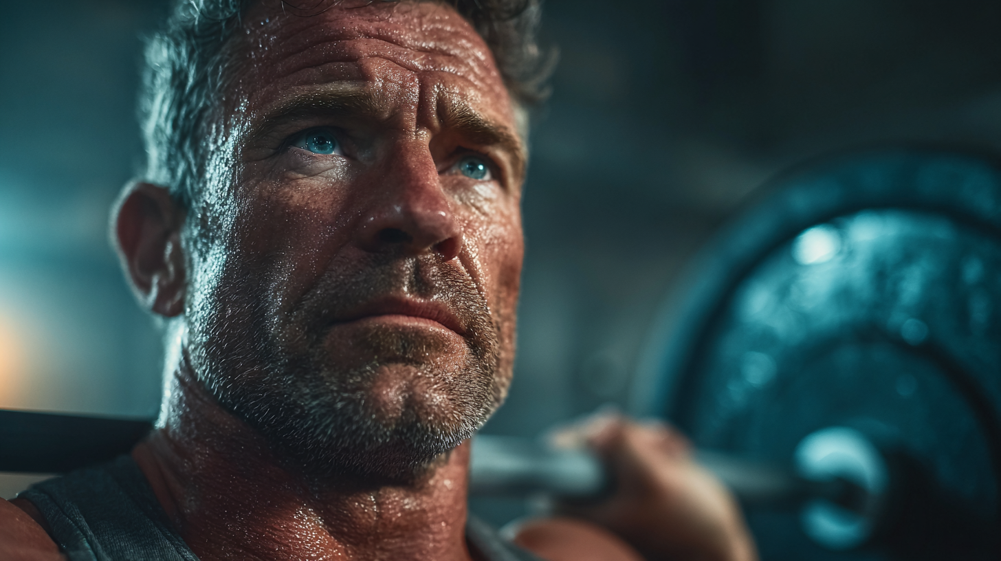 Bărbat antrenându-se în sală